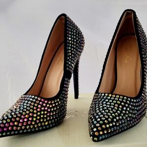 Vigo Fiore Multicolor Rhinestone Stiletto Heels NWT 7.5 Bling